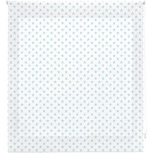 Blindecor Wit met Turquoise Sterren Kinder Raambekleding - Rolgordijn Blindecor Wit met Turquoise Sterren Kinder Raambekleding - Rolgordijn