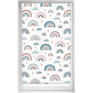 Blindecor Bedruckte Easyfix-Rollo - Kein Werkzeug, Keine Bohrung, Blau Regenbogen - Fensterabdeckung Blindecor Bedruckte Easyfix-Rollo - Kein Werkzeug, Keine Bohrung, Blau Regenbogen - Fensterabdeckung