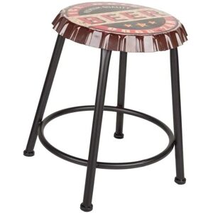 Taburete Rojo de Hierro Alexandra House Living - Muebles Taburete Rojo de Hierro Alexandra House Living - Muebles