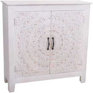 Consola Blanca de Madera de Mango Alexandra House Living - 33x90x90cm Consola Blanca de Madera de Mango Alexandra House Living - 33x90x90cm