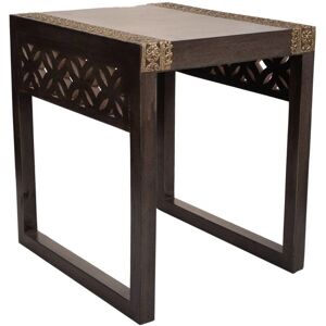 Mesa auxiliar Alexandra House Living Gris Dorado - Mueble de apoyo Mesa auxiliar Alexandra House Living Gris Dorado - Mueble de apoyo