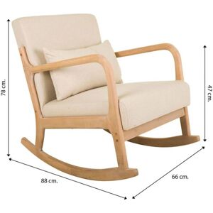 ALEXANDRA HOUSE LIVING Silla Mecedora Crema - Silla Mecedora ALEXANDRA HOUSE LIVING Silla Mecedora Crema - Silla Mecedora