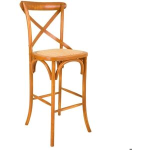 Taburete de ratán y madera de abedul Alexandra House Living - Muebles vintage Taburete de ratán y madera de abedul Alexandra House Living - Muebles vintage