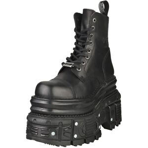New Rock Unisex Metallic Zwart Leer Militaire Laarzen - EU36 New Rock Unisex Metallic Zwart Leer Militaire Laarzen - EU36