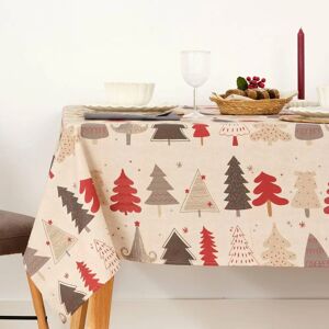Belum Laponia Red Grey Linen Tablecloth - Anti-stain, Washable, 200x140cm Belum Laponia Red Grey Linen Tablecloth - Anti-stain, Washable, 200x140cm