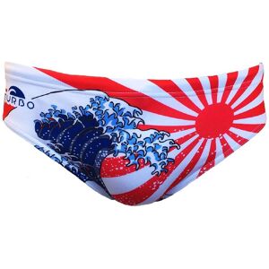 Turbo Japan Kanji Multicolor Waterpolo Swim Brief - XL Turbo Japan Kanji Multicolor Waterpolo Swim Brief - XL