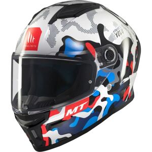 Casco de moto MT Stinger 2 Yozu blanco-azul Casco de moto MT Stinger 2 Yozu blanco-azul