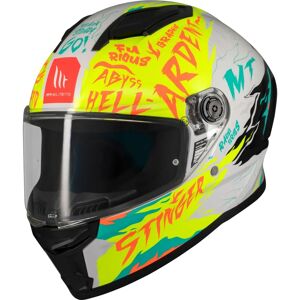 Casco moto MT Helmets Stinger 2 Ardent bianco-giallo Taglia M Casco moto MT Helmets Stinger 2 Ardent bianco-giallo Taglia M