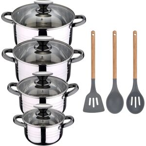 Set de Cocina San Ignacio Hita de 8 Piezas con 3 Utensilios de Silicona - Batería Set de Cocina San Ignacio Hita de 8 Piezas con 3 Utensilios de Silicona - Batería