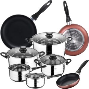 San Ignacio 8-teiliges Edelstahl-Kochgeschirrset mit 3 Aluminium-Pfannen San Ignacio 8-teiliges Edelstahl-Kochgeschirrset mit 3 Aluminium-Pfannen