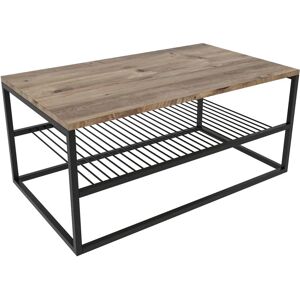 WELLHOME Table basse - Pin et noir - Publicité WELLHOME Table basse - Pin et noir - Publicité