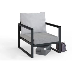 Silla de jardín Wellhome Antracita-Gris - Metal, Acrílico, 74cm Silla de jardín Wellhome Antracita-Gris - Metal, Acrílico, 74cm