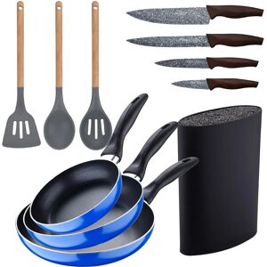 Set di Pentole Blu San Ignacio - 3 Padelle e 4 Utensili Set di Pentole Blu San Ignacio - 3 Padelle e 4 Utensili