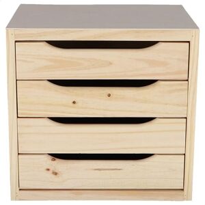 Cajonera Wellhome 4 Cajones Sin Barniz - Muebles & Decoración Cajonera Wellhome 4 Cajones Sin Barniz - Muebles & Decoración