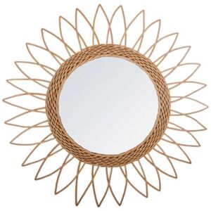 Wellhome Well Home Rattan-Spiegel Scharfes Design Ø50cm - Wandspiegel Wellhome Well Home Rattan-Spiegel Scharfes Design Ø50cm - Wandspiegel