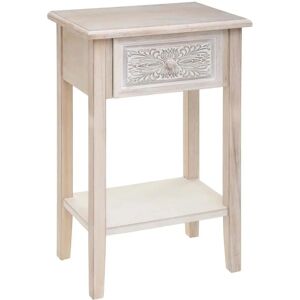 Mesita de noche blanca Wellhome - Estilo artesanal, Compacta Mesita de noche blanca Wellhome - Estilo artesanal, Compacta