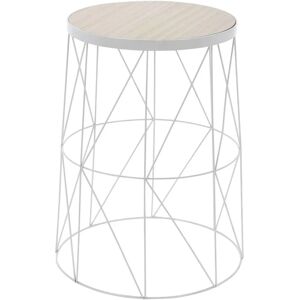 WELLHOME Metalowy Stolik Boczni - Biały - Mebel pomocniczy WELLHOME Metalowy Stolik Boczni - Biały - Mebel pomocniczy
