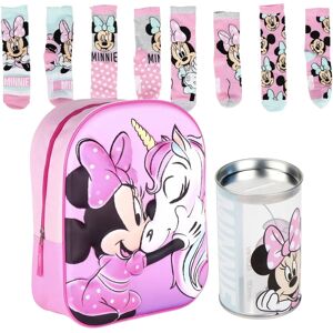 Zaino per bambini Minnie di Disney Confezione da 4 calzini - Modello 3d Minnie Zaino per bambini Minnie di Disney Confezione da 4 calzini - Modello 3d Minnie