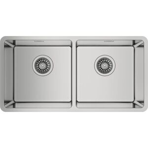 Teka Be Linea RS15 2C 860 - Pia de cozinha retangular com duas cubas em aço inoxidável Teka Be Linea RS15 2C 860 - Pia de cozinha retangular com duas cubas em aço inoxidável