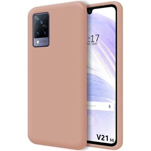 TUMUNDOSMARTPHONE Vivo V21 5G Roze Siliconen Vloeistof Telefoonhoesje TUMUNDOSMARTPHONE Vivo V21 5G Roze Siliconen Vloeistof Telefoonhoesje