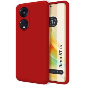 Tumundosmartphone Rode Liquid Silicone Dual Layer Case voor Oppo Reno 8T 4G Tumundosmartphone Rode Liquid Silicone Dual Layer Case voor Oppo Reno 8T 4G