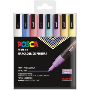 Marcador de pintura acrílica POSCA - 8 colores pastel - Punta fina 0,9-1,3 mm Marcador de pintura acrílica POSCA - 8 colores pastel - Punta fina 0,9-1,3 mm