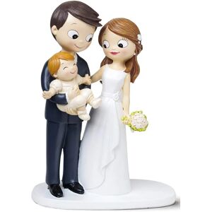 MOPEC Figuras de Boda para Tarta - Novia, Novio, Bebé - 7.8x16x21 cm MOPEC Figuras de Boda para Tarta - Novia, Novio, Bebé - 7.8x16x21 cm