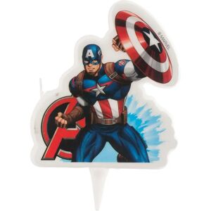 Captain America Birthday Candle - Official Marvel Product Captain America Birthday Candle - Official Marvel Product