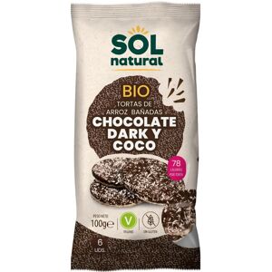 Galettes de riz bio au chocolat noir et noix de coco - Sol Natural - Publicité Galettes de riz bio au chocolat noir et noix de coco - Sol Natural - Publicité