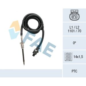 Sensor de temperatura dos gases de escape FAE 68022 - Mercedes-Benz C S Sensor de temperatura dos gases de escape FAE 68022 - Mercedes-Benz C S