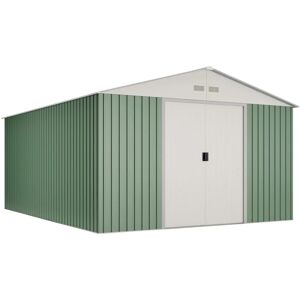 HOGGAR Caseta metálica de jardín Anjala 15,5m2 - 10 años garantía - 452x343x223cm HOGGAR Caseta metálica de jardín Anjala 15,5m2 - 10 años garantía - 452x343x223cm