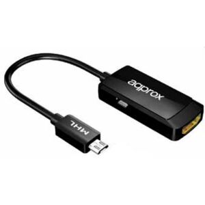 Adaptador HDMI MHL Approx - Negro Adaptador HDMI MHL Approx - Negro