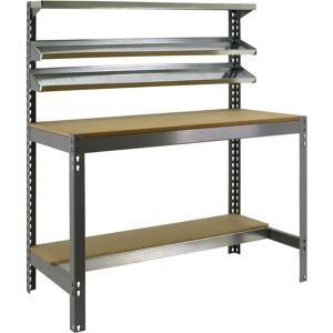 Banc de travail Simonrack BT1 Gris/Bois - Industriel 600kg - Publicité Banc de travail Simonrack BT1 Gris/Bois - Industriel 600kg - Publicité