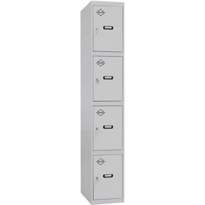 Armoire Simon Rack gris clair - 4 compartiments - 180x30x50 cm - Publicité Armoire Simon Rack gris clair - 4 compartiments - 180x30x50 cm - Publicité