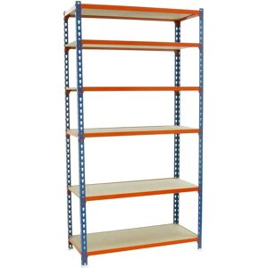 Simonrack Étagère Métallique Maderclick Mini 6/500 Bleu/Orange/Bois - Publicité Simonrack Étagère Métallique Maderclick Mini 6/500 Bleu/Orange/Bois - Publicité