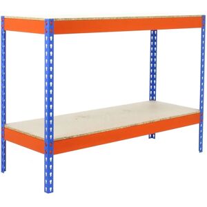Scaffale Ecoforte Simon Rack 1506-2 - Metallo, Blu/Arancione/Legno, 150x90x60cm Scaffale Ecoforte Simon Rack 1506-2 - Metallo, Blu/Arancione/Legno, 150x90x60cm