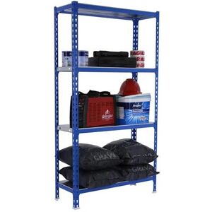 Étagère métallique SimonRack sans vis 4 niveaux - Bleu/Galva - 1500x1100x400 mm - Publicité Étagère métallique SimonRack sans vis 4 niveaux - Bleu/Galva - 1500x1100x400 mm - Publicité