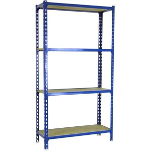 Estantería metálica SimonRack - 4 estantes - Azul/Madera - 1500x900x300mm Estantería metálica SimonRack - 4 estantes - Azul/Madera - 1500x900x300mm