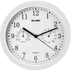 Elbe RP-2005-B White Wall Clock with Thermometer & Hygrometer - Wall/Table Clock Elbe RP-2005-B White Wall Clock with Thermometer & Hygrometer - Wall/Table Clock