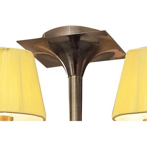 Inspired Lighting Siena Semi Flush Round 6 Light E14 - Antique Brass - Amber Crystal Inspired Lighting Siena Semi Flush Round 6 Light E14 - Antique Brass - Amber Crystal