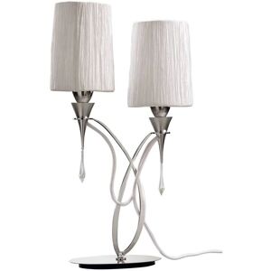 Inspired Lighting Lucca Table Lamp 2 Light - Chrome & White Shades Inspired Lighting Lucca Table Lamp 2 Light - Chrome & White Shades