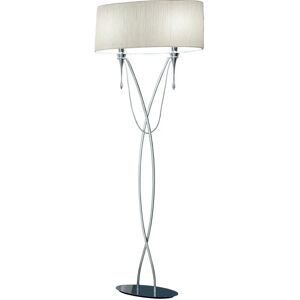 Inspired Lighting Lucca Floor Lamp 2 Light E27 - White, Crystal & Chrome Inspired Lighting Lucca Floor Lamp 2 Light E27 - White, Crystal & Chrome
