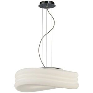 Inspired Lighting Mediterraneo - 3 Light Ceiling Pendant - Chrome & White Glass Inspired Lighting Mediterraneo - 3 Light Ceiling Pendant - Chrome & White Glass