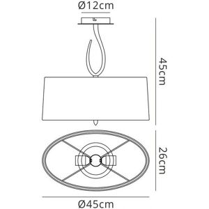 Inspired Lighting Lua Semi Flush Ceiling 2 Light - Ash Grey - Ceiling Light Inspired Lighting Lua Semi Flush Ceiling 2 Light - Ash Grey - Ceiling Light