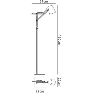 Inspired Lighting Looker Floor Lamp - 1 Light E27, White, Beech Inspired Lighting Looker Floor Lamp - 1 Light E27, White, Beech
