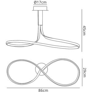 Inspired Lighting Nur Semi Flush Ceiling 40W LED 3000K - Ceiling Light Inspired Lighting Nur Semi Flush Ceiling 40W LED 3000K - Ceiling Light