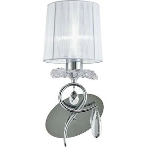 Inspired Lighting Louise Wall Lamp - 1 Light E27 White Shade Polished Chrome Inspired Lighting Louise Wall Lamp - 1 Light E27 White Shade Polished Chrome