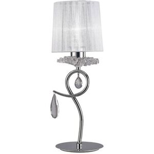Inspired Lighting Louise Table Lamp - 1 Light E27 White Shade Chrome Crystal Inspired Lighting Louise Table Lamp - 1 Light E27 White Shade Chrome Crystal
