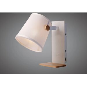 Inspired Lighting Nordica Wall Light with USB Socket - White - 23W E27 Inspired Lighting Nordica Wall Light with USB Socket - White - 23W E27