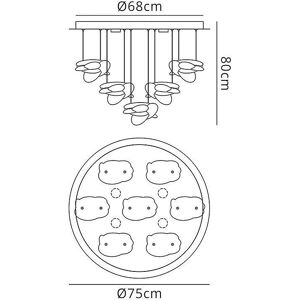 Inspired Lighting Nido Ceiling Cluster Pendant - 75cm Chrome Inspired Lighting Nido Ceiling Cluster Pendant - 75cm Chrome